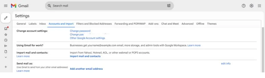 Accounts & Import Tab