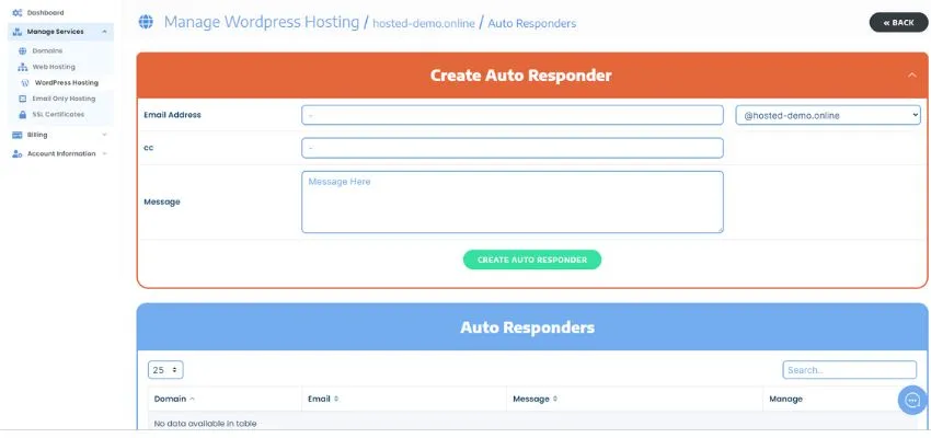 Create & Manage Auto Responders