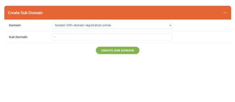 Create & Manage Sub Domains