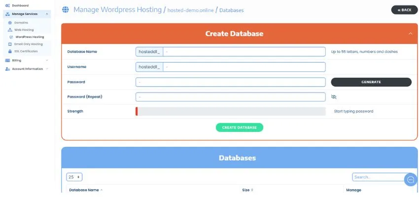 Create & Manage MySQL Databases