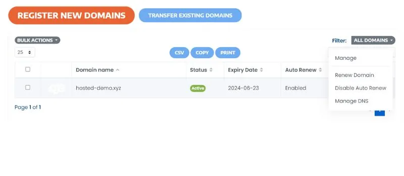 Register a New Domain