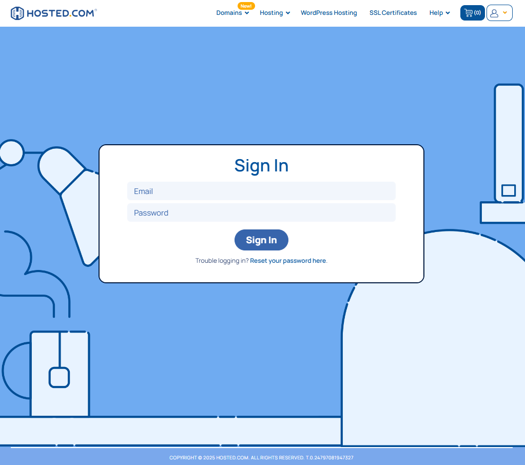 Access Website Builder - Hosted.com® Login Screen