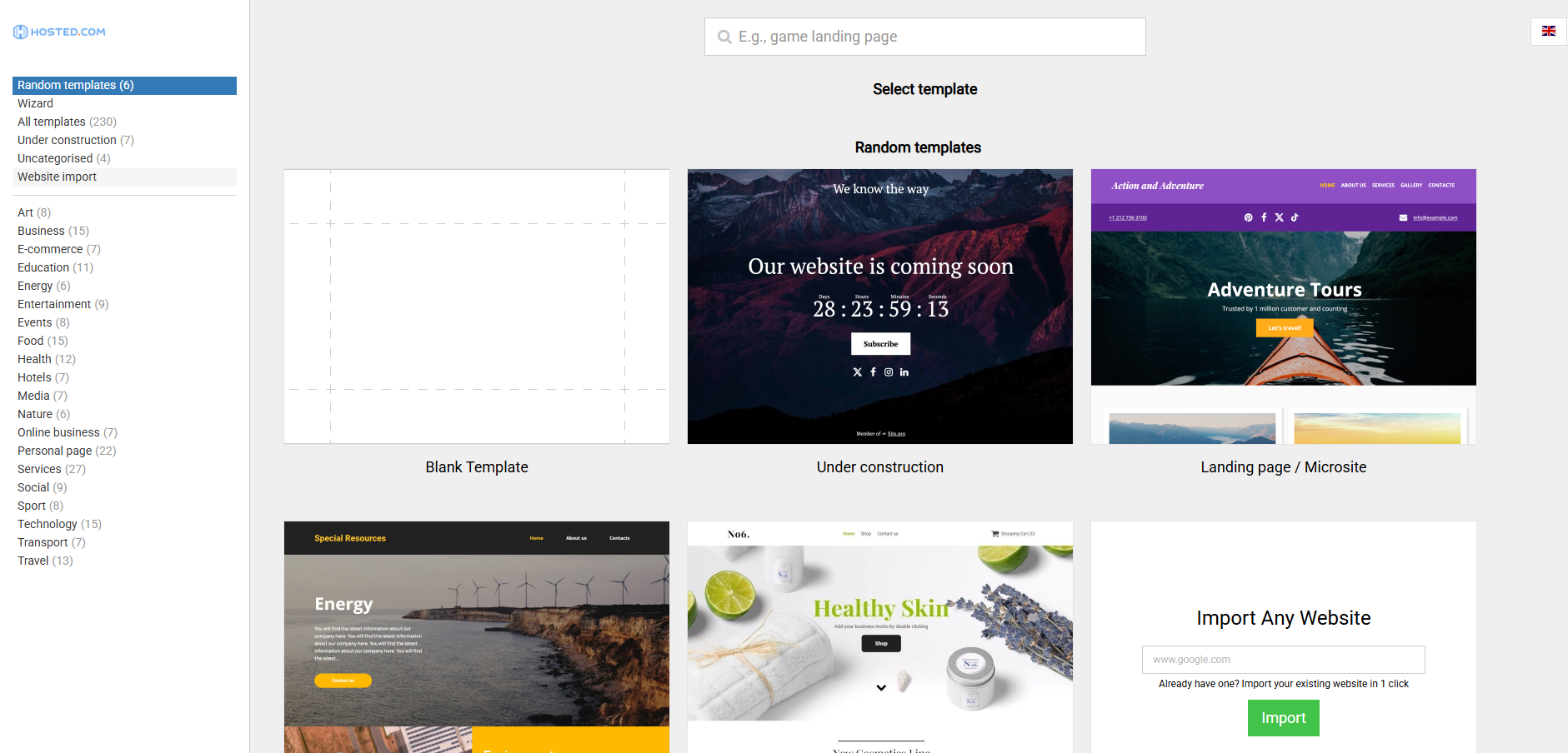 Access Website Builder - Website Builder Dashboard