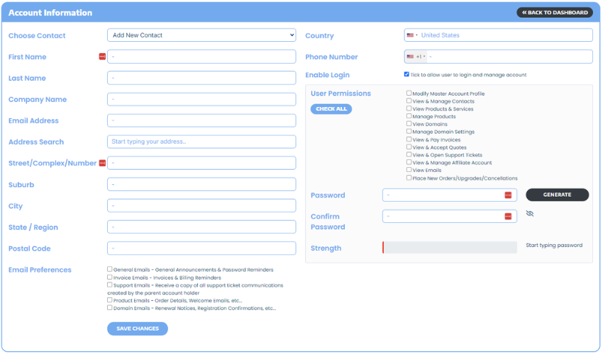 Add a Sub Contact to your Account