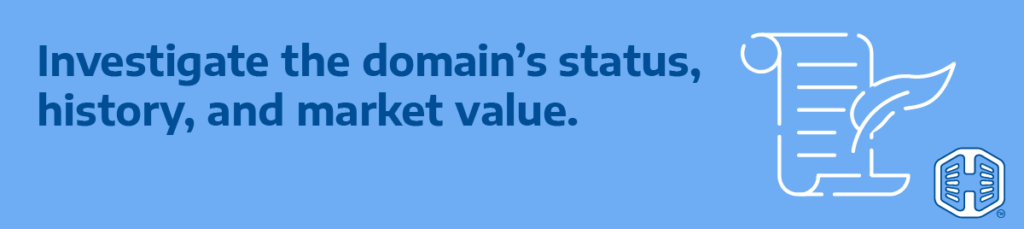 Strip Banner Text - Investigate the domain’s status, history, and market value title=