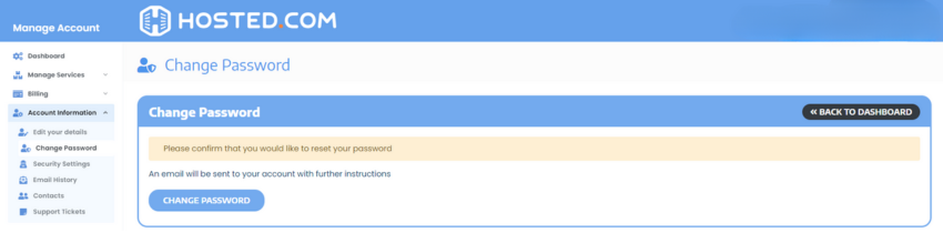 Change email password