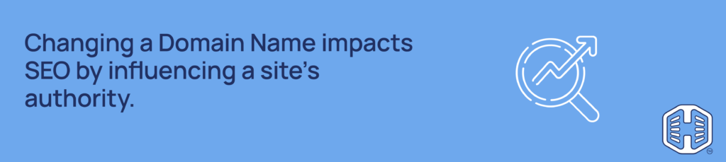 Strip Banner Text - Changing a Domain Name impacts SEO by influencing a site's authority.