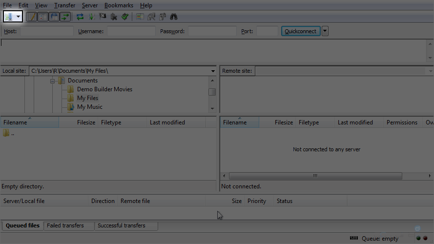 Configure a Site in FileZilla - Connect to Site