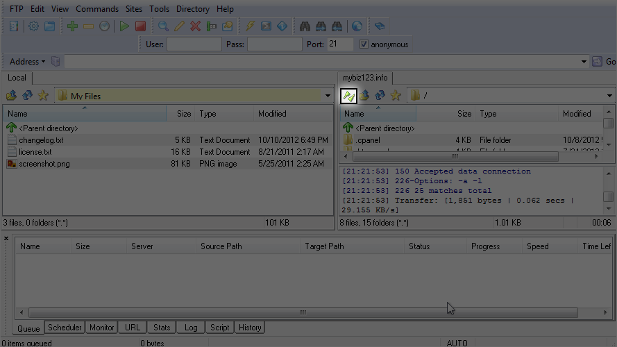 Configure a Site in LeapFTP - Disconnect