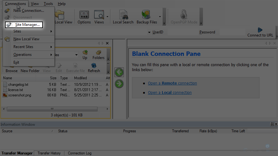 Configure a Site in WS FTP - Site Manager