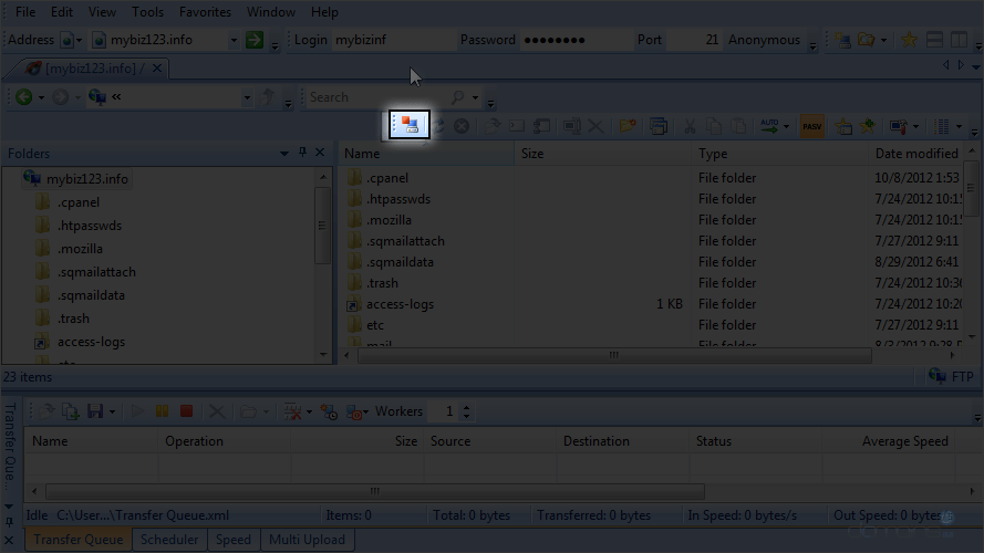 Step 6 - Configure a Site in SmartFTP - Successful Connection Icon