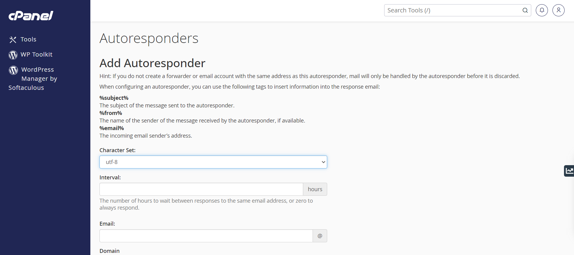 Setup An Autoresponder In cPanel - Setup An Autoresponder