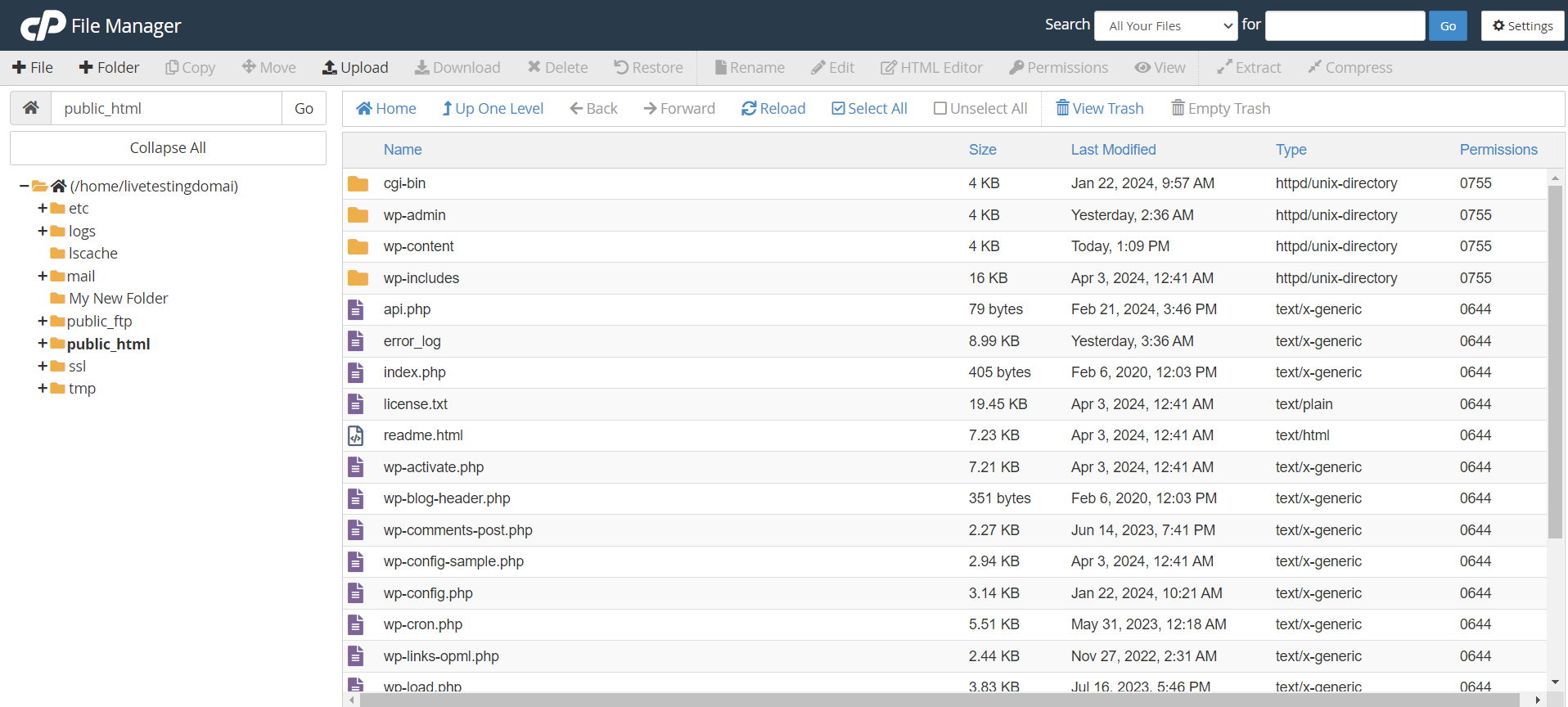 Use cPanel File Manager - Public HTML Folder
