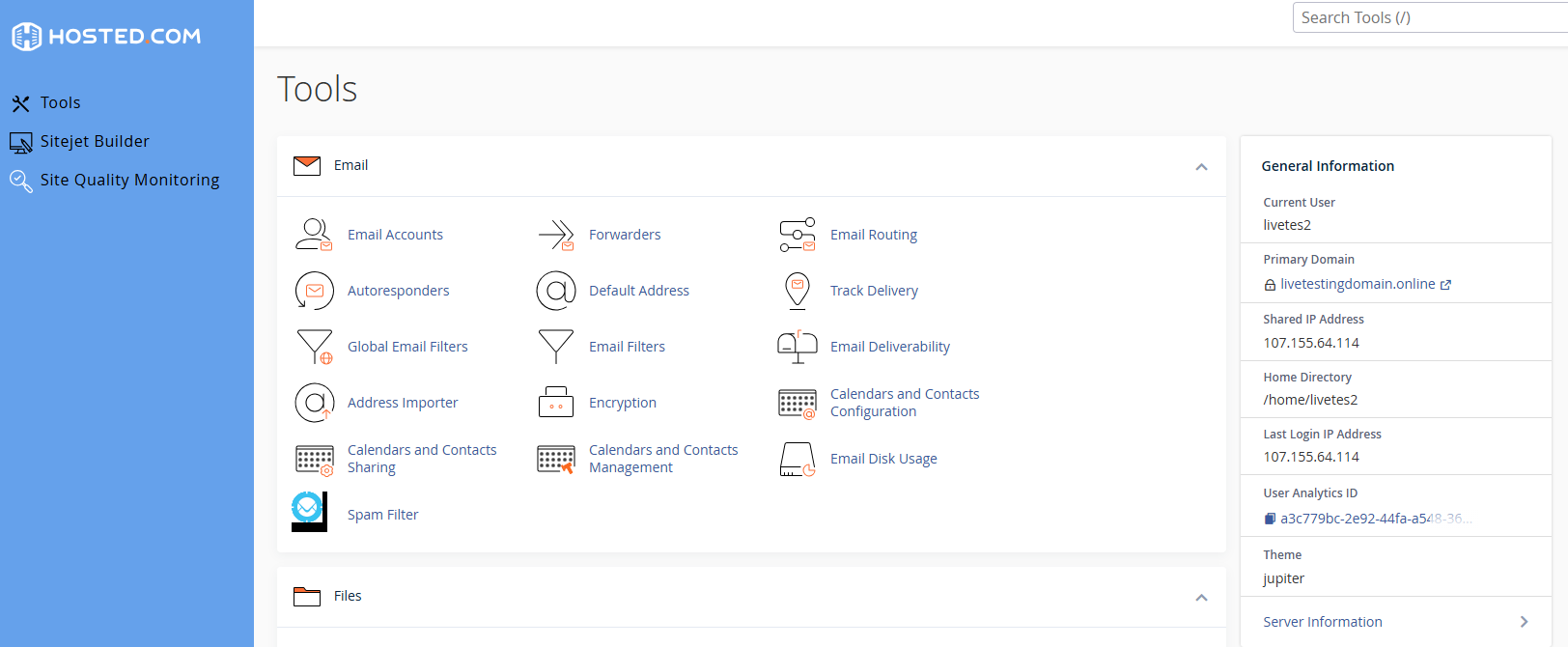 Hosted.com® Client Portal - cPanel Dashboard