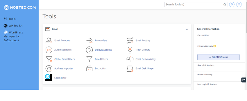 cPanel Web Hosting Dashboard