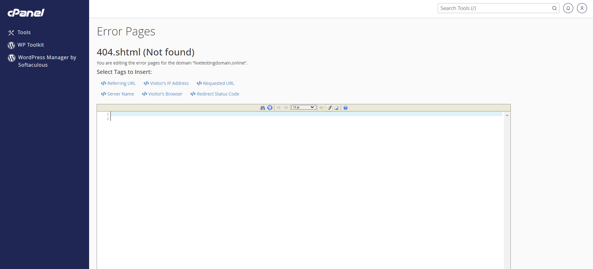Create A Custom Error Page in cPanel - 404.shtml Error Pages