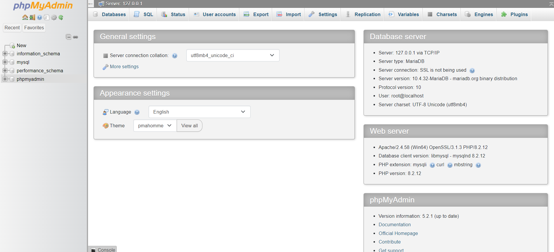Create A Database Table - Select phpmyadmin Database