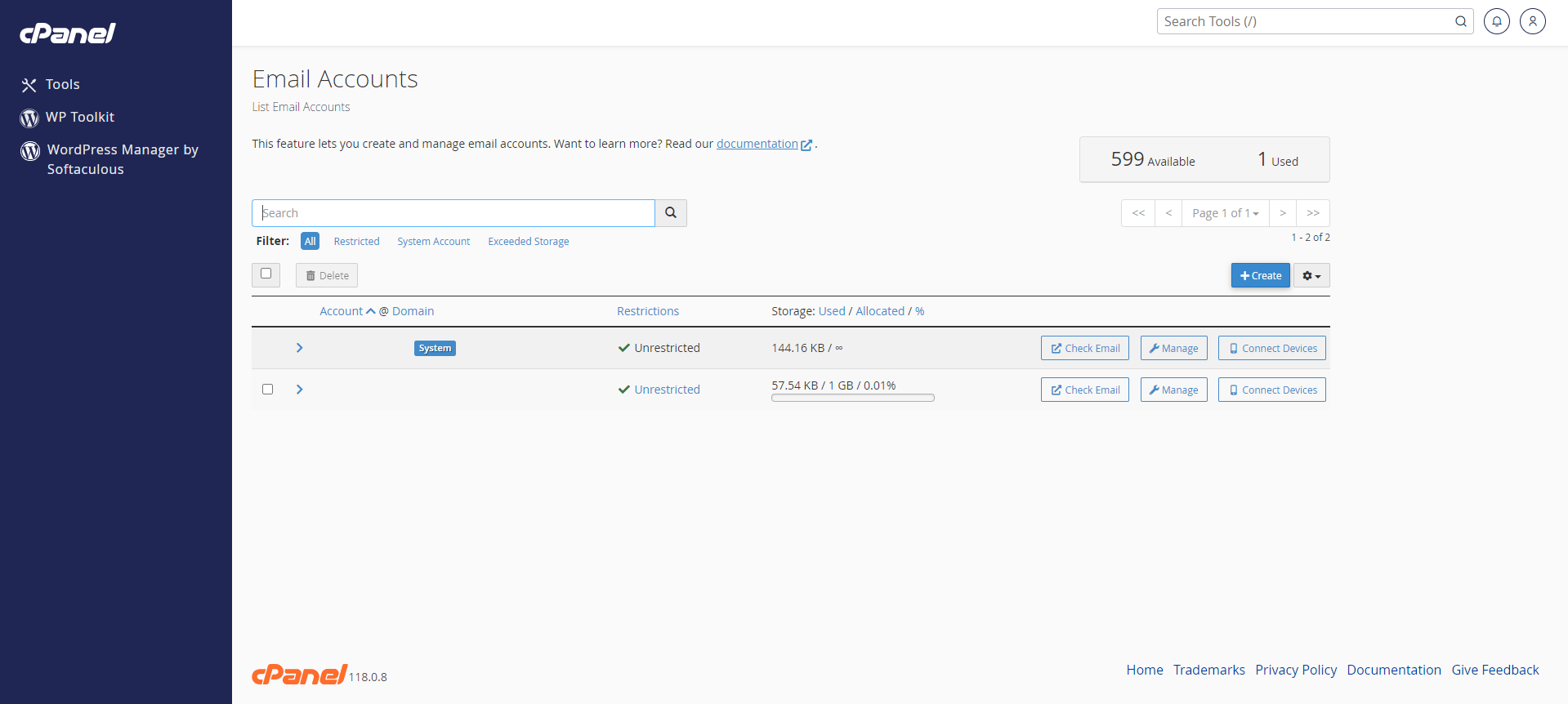 Create a POP Email Account in cPanel - cPanel Email Accounts
