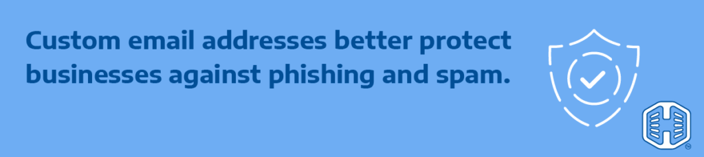 Strip Banner Text - Custom Email Addresses Better Protect Businesses Against Phishing And Spam