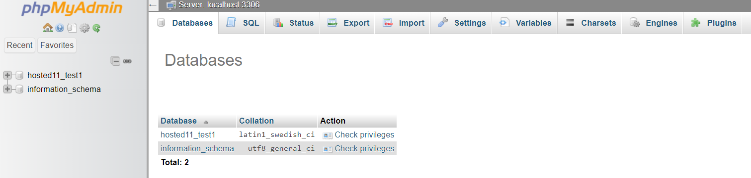 Understanding phpMyAdmin For A Database - Databases