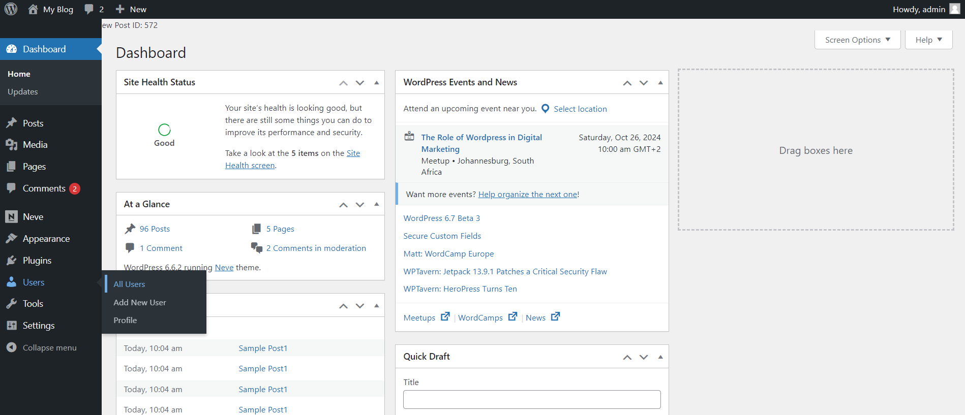 Delete A Blog Subscriber In WordPress - Users - All Users