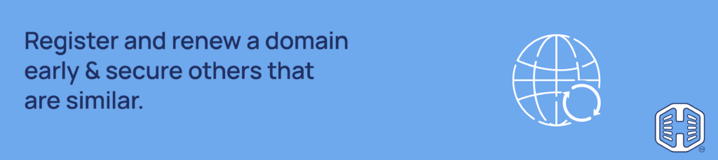 Strip Banner Text - Register and renew a domain early & secure others that are similar.