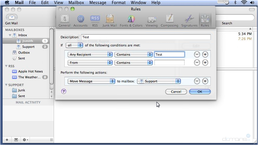 Setup Email Rules in Apple Mail - Set Actions for Emails