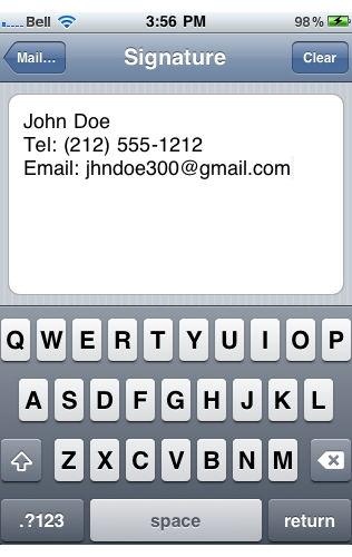 Setup An Email Signature On iPhone - Create Signature