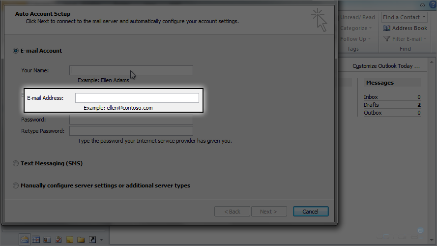 Outlook 2010 - Email Address