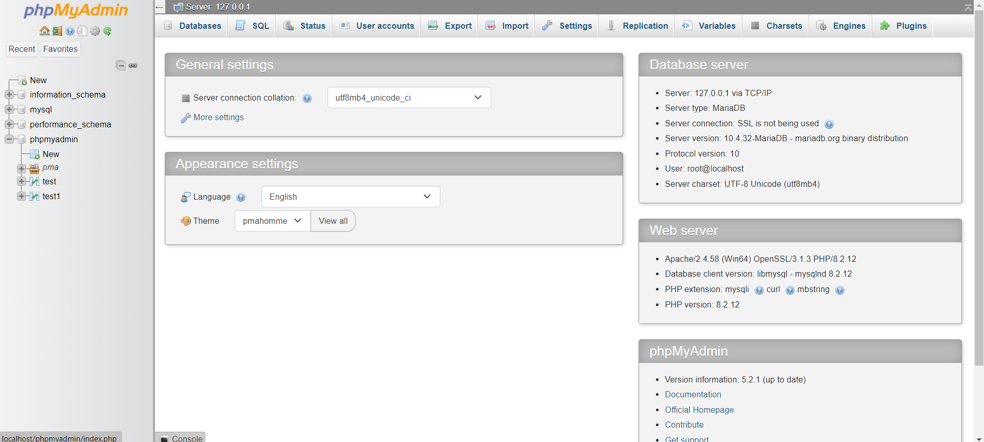 Export A Database With phpMyAdmin - phpMyAdmin Dashboard