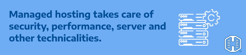 Strip Banner Text - Managed hosting takes care of security, performance, server and other technicalities.