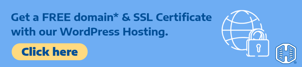 Strip Banner Text - Get A FREE Domain* & SSL Certificate With Our WordPress Hosting