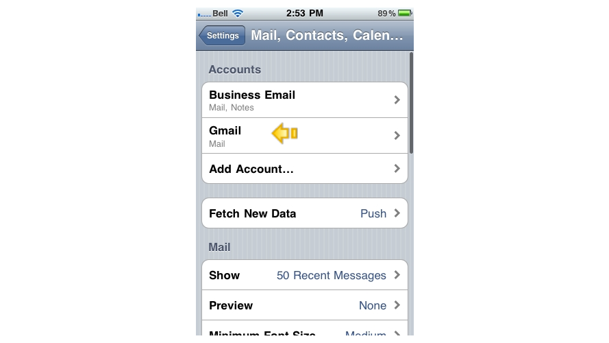Setup Gmail Account On iPhone - Gmail Account Added