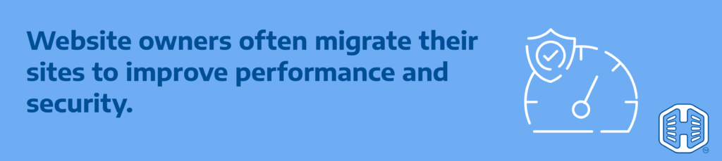 Strip Banner Text - Website owners often migrate their sites to improve performance and security. title=