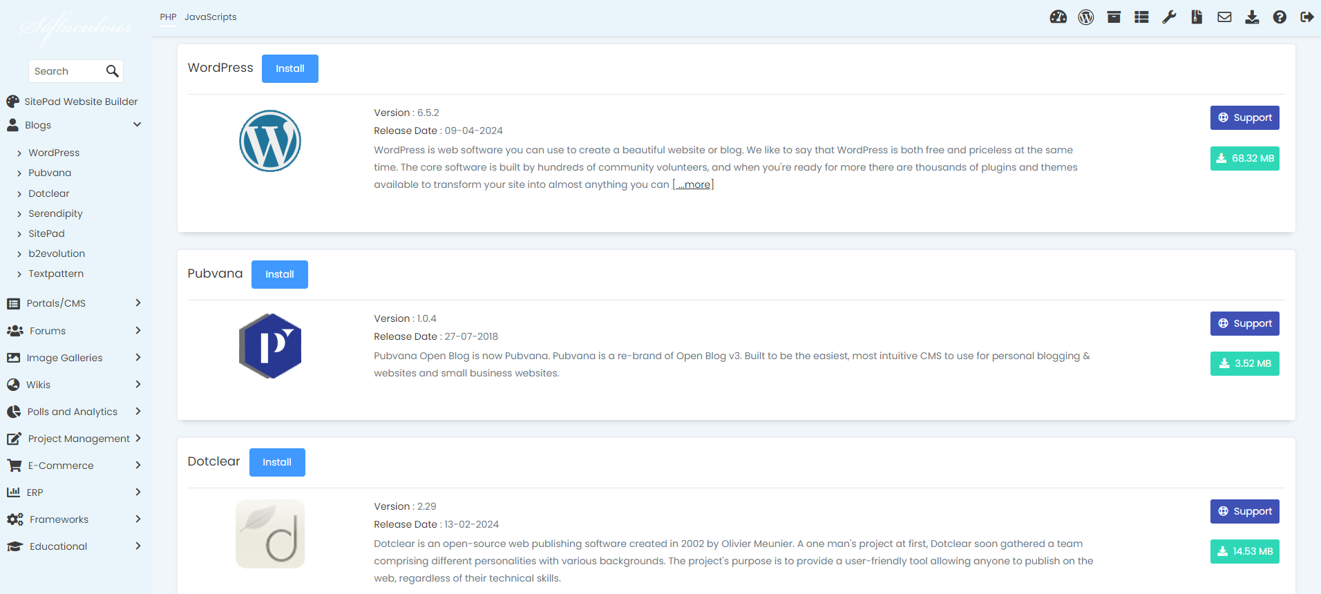 Install WordPress From Softaculous - Softaculous Image Menu
