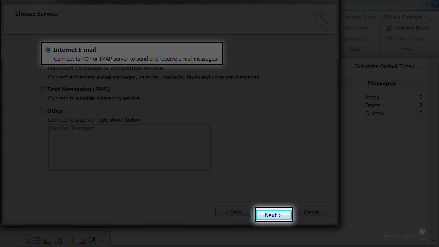 Outlook 2010 - Internet Email