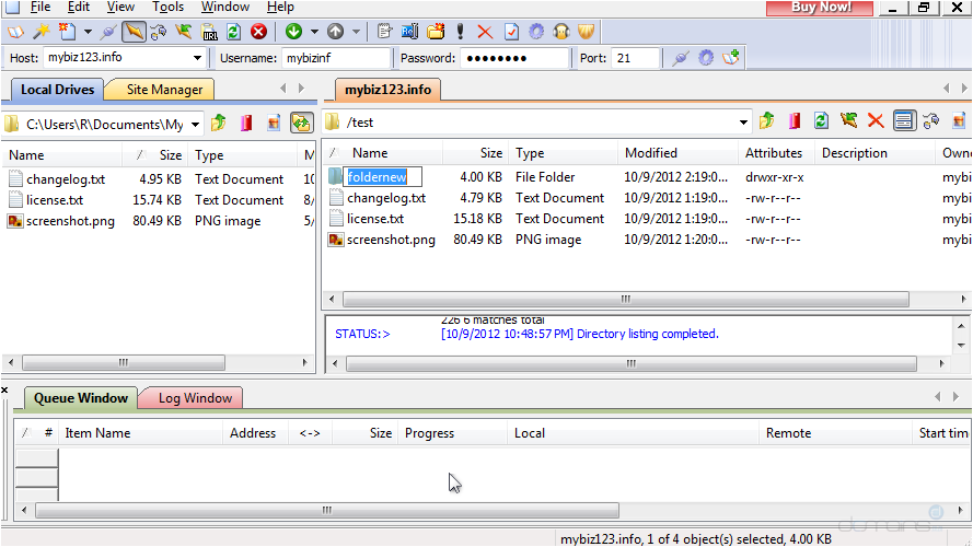 Manage Files In CuteFTP - Rename Folder