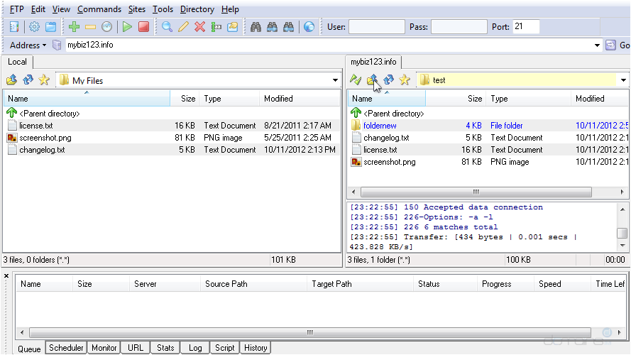 Upload Files Using LeapFTP - Select Folder