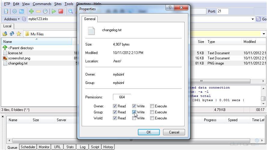 Upload Files Using LeapFTP - Change Properties