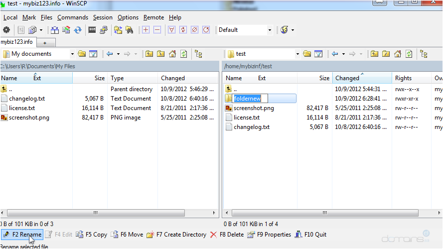 How To Manage Files Using WinSCP - Rename Folder