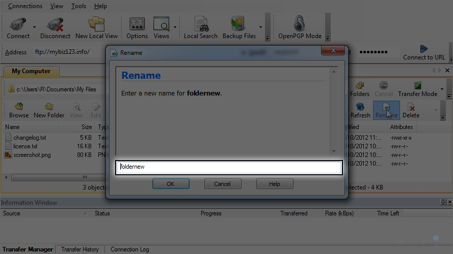 Manage Files in WS FTP - Renamed