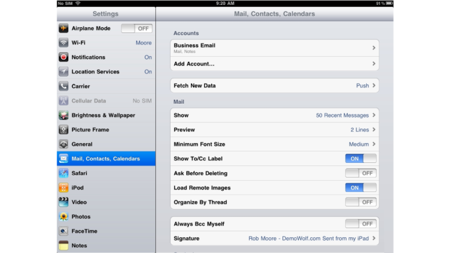 Setup POP Email On An iPad - iPad Mail