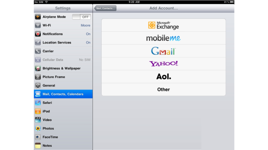 Setup POP Email On An iPad - Add Account