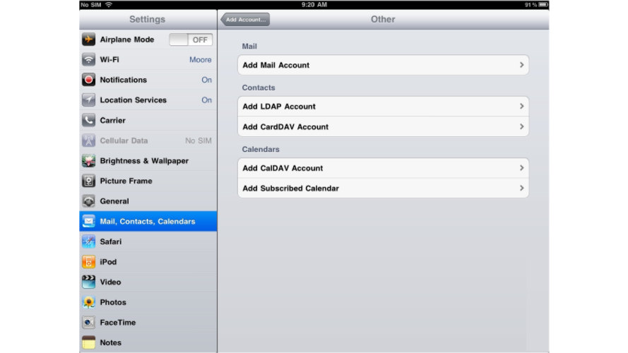 Setup POP Email On An iPad - Add Mail Account