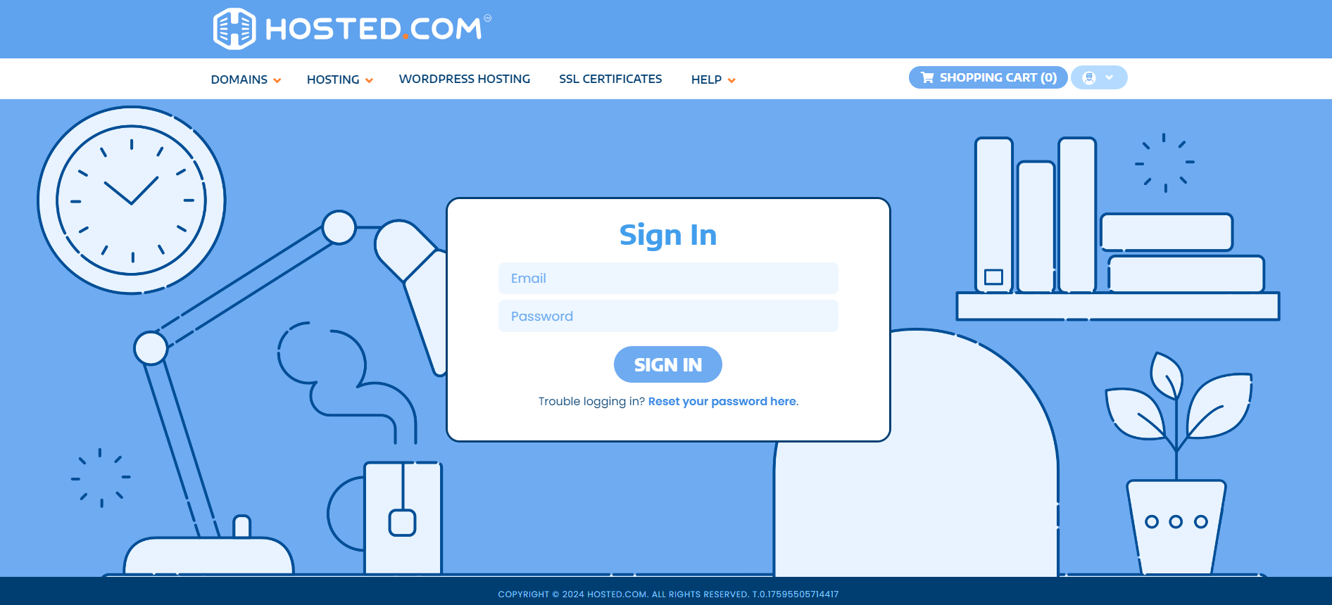 Renew A Domain - Hosted.com® Sign In Webpage