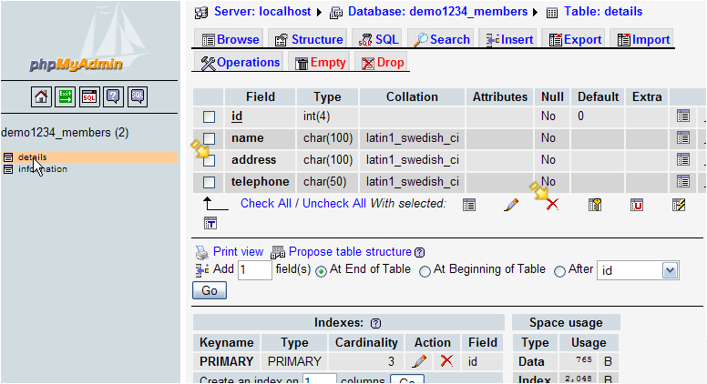 How to Run SQL Queries On A Database With phpMyAdmin - Drop Icon title=