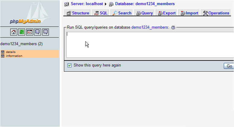 How to Run SQL Queries On A Database With phpMyAdmin - Run SQL Query