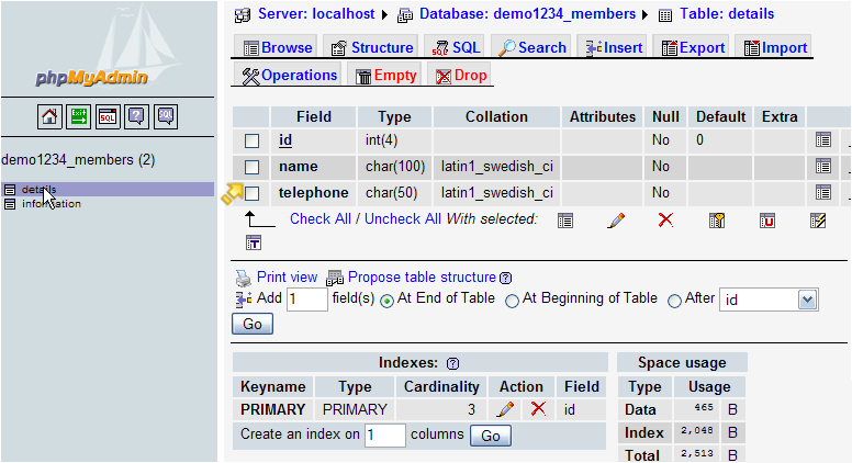 How to Run SQL Queries On A Database With phpMyAdmin - Address Field Updated