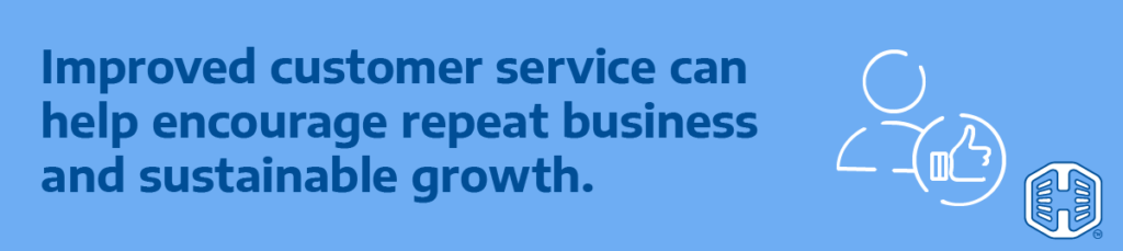 Strip Banner Text - Improved Customer Service Can Help Encourage Repeat Business And Sustainable Growth