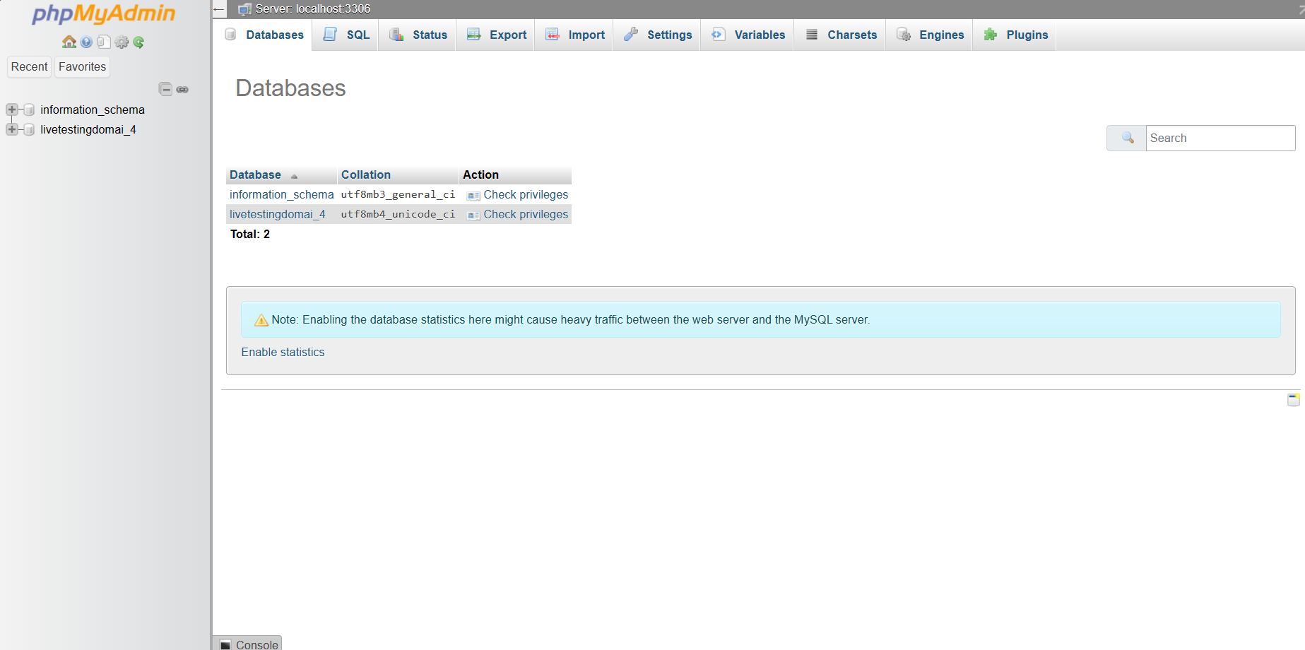 Search A Database Table With phpMyAdmin - Select the Database Table
